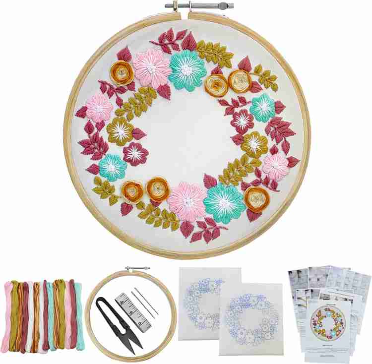 EmbroideryMaterial Hand Embroidery Kit Floral Design All