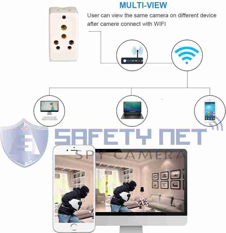 Safetynet Hidden Spy 3 Pin Plug Camera Wireless WiFi Mini Hidden Home  Security 1080P Camera for Android and iOS Smartphone Security Camera Price  in India - Buy Safetynet Hidden Spy 3 Pin