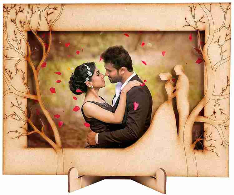 NIMASA Personalized Wooden Carving Photo Frame Love Gift for