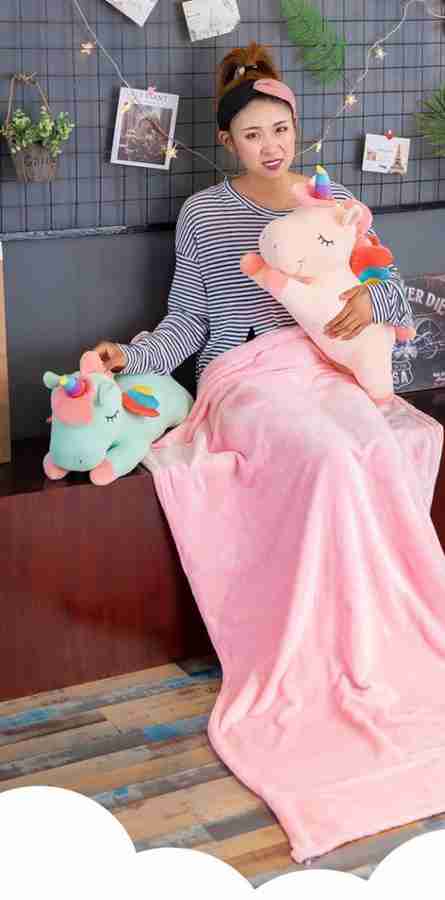 Unicorn pillow and store blanket