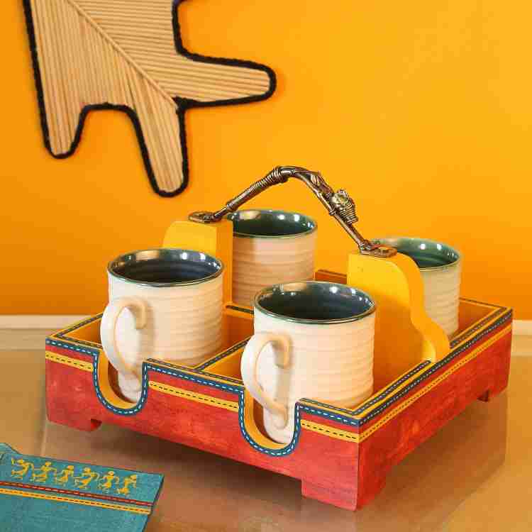 Ottoman tray with cup holders new arrivals
