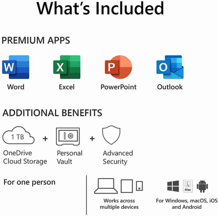 Jusqu'à 42% Pack Microsoft Office 365 d'1 an