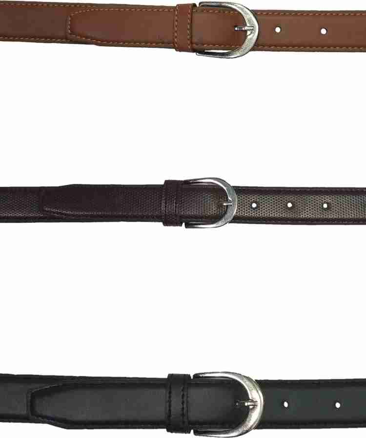 Sadiya Girls Formal Evening Casual Party Black Brown Tan Artificial Leather Canvas Belt Black Brown Tan Price in India Flipkart