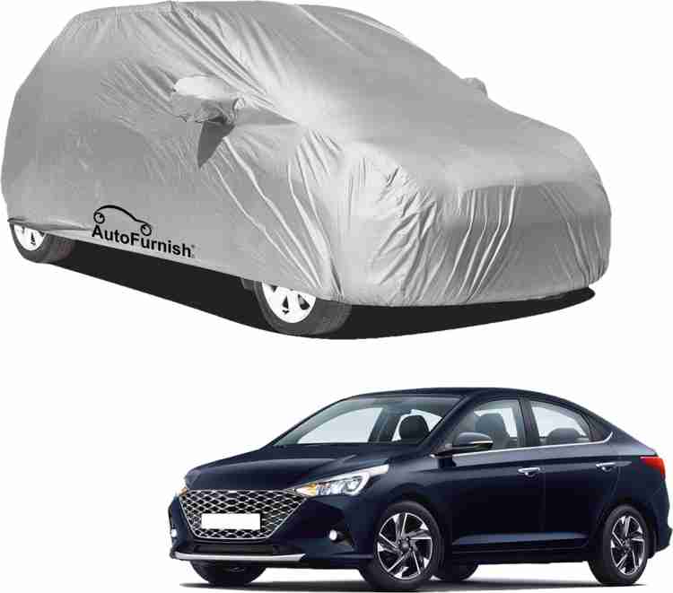 Auto Hub Car Body Cover Compatible with Hyundai New Verna 2023 with Mirror  Pockets, Water Resistant Car Cover, Grey with Mirror