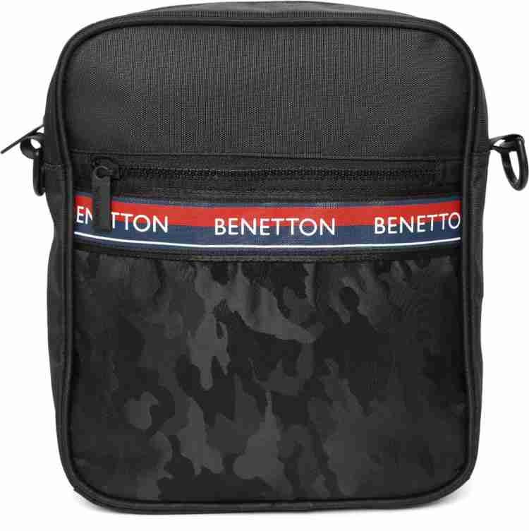 United Colors of Benetton Black Sling Bag Benetton Unisex sling Bag Black in Camo Poly 100 Price in India Flipkart