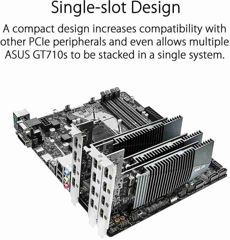 ASUS NVIDIA NVIDIA GeForce GT 710 Graphics Card PCIe 2.0 2GB