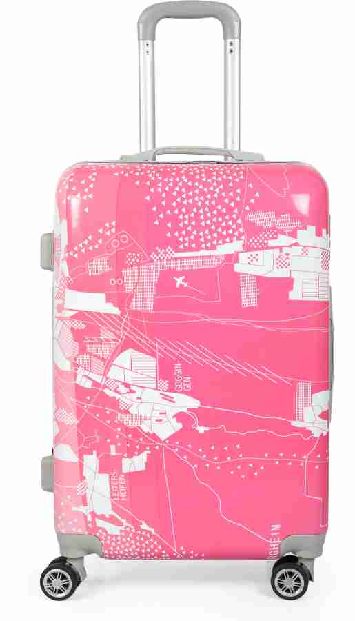 Pink trolley suitcase online