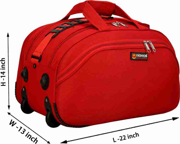 NHQ FASHION Expandable DUFFLE BAG 50 L FOR MENS WOMEN WITH TWO WHEELS BAG Duffel With Wheels Strolley RED Price in India Flipkart