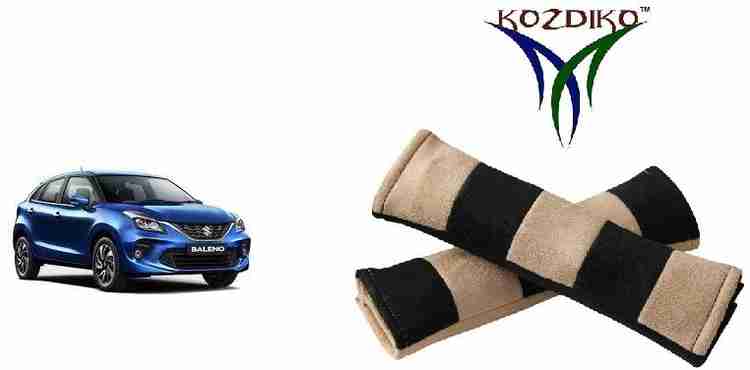 KOZDIKO Seat Belt Cushion Pillow Beige Black 2 pcs For Maruti