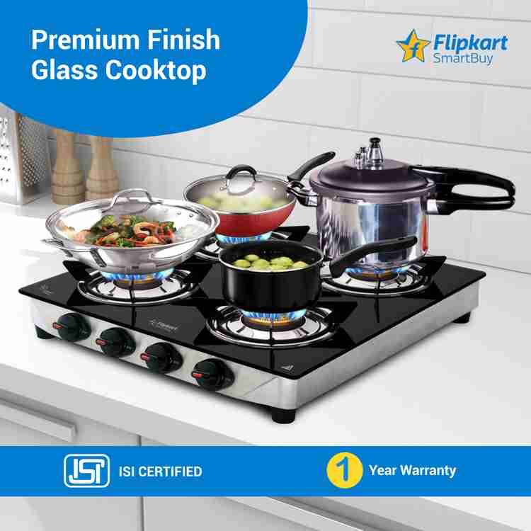 Flipkart SmartBuy Regalia Glass Stainless Steel Manual Gas Stove