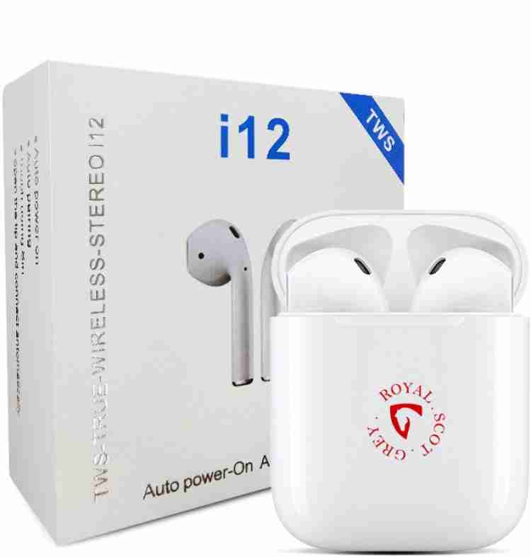 ROYAL SCOT GREY i12 TWS with Charging Case Wireless Bluetooth Headset Bluetooth Price in India Buy ROYAL SCOT GREY i12 TWS with Charging Case Wireless Bluetooth Headset Bluetooth Online ROYAL