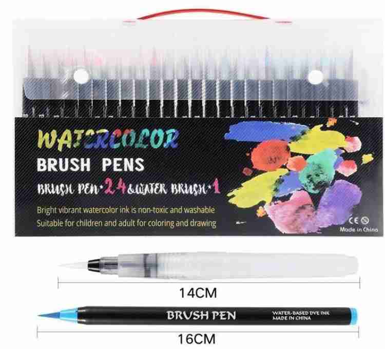 Watercolor Brush Pens, 24-Pack