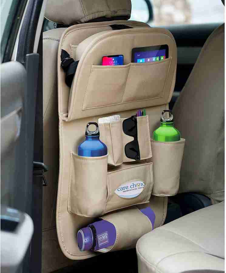  Car Seat Organizer - Back Seat & Front Seat Storage Bag with  Seat Belt Attachment, Cup holders and Foldable Pockets - Water Resistant  Backseat Organizer for Toys, Snacks and other utensils 