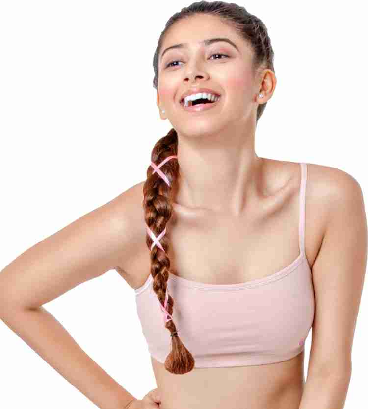 Wide Strap Easy Fit Stretch Cotton Beginners Bra With Antimicrobial Fi –  Enamor