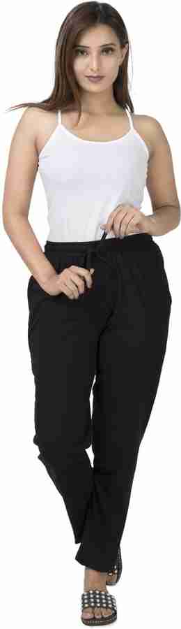 C C CLOTHING Solid Women Black Track Pants - Buy C C CLOTHING Solid Women  Black Track Pants Online at Best Prices in India
