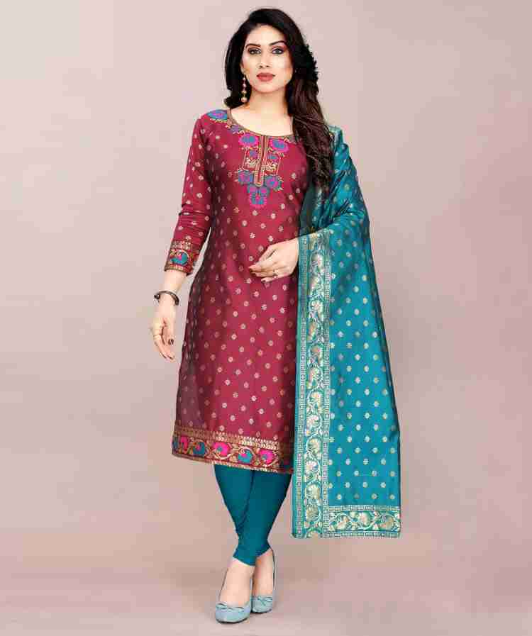 Divastri Jacquard Self Design Kurta Churidar Material Price in India Buy Divastri Jacquard Self Design Kurta Churidar Material online at Flipkart