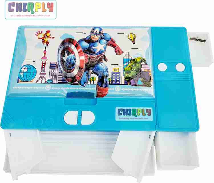 Pencil box hot sale with buttons