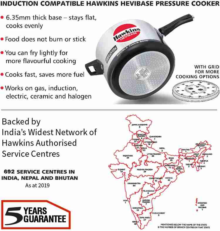 Hawkins Hevibase IH80 8 L Inner Lid Induction Bottom Pressure Cooker Price in India Buy Hawkins Hevibase IH80 8 L Inner Lid Induction Bottom Pressure Cooker online at Flipkart