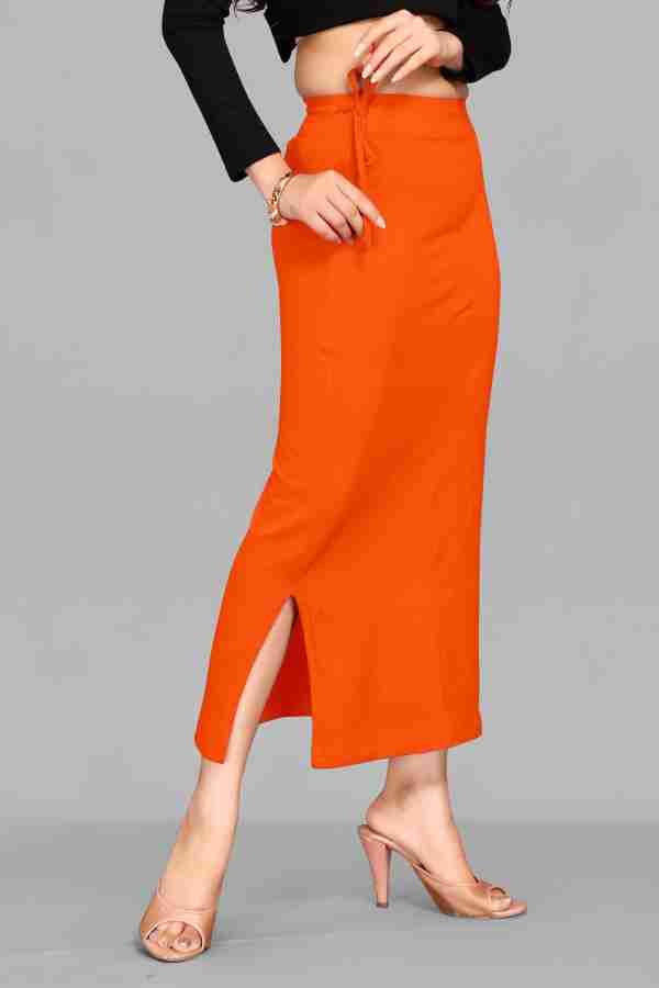 SCUBE DESIGNS Pleated Saree Shapewear Silhoutte Orange (L) Lycra Blend  Petticoat Price in India - Buy SCUBE DESIGNS Pleated Saree Shapewear  Silhoutte Orange (L) Lycra Blend Petticoat online at