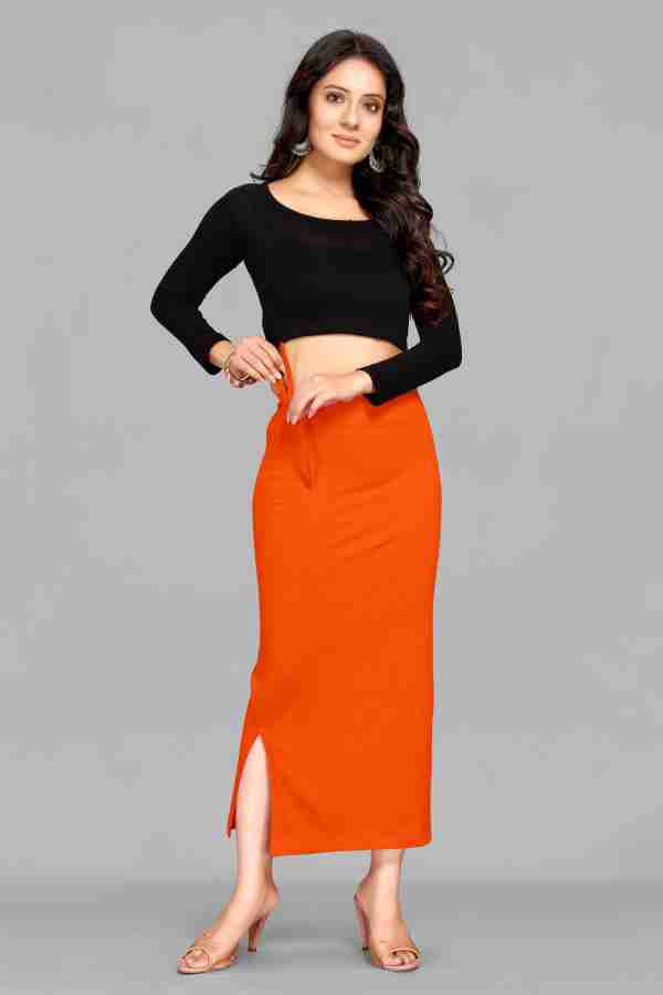 Buy Saree Shapewear Petticoat with Side Slit in Orange Online India, Best  Prices, COD - Clovia - SW0052R16