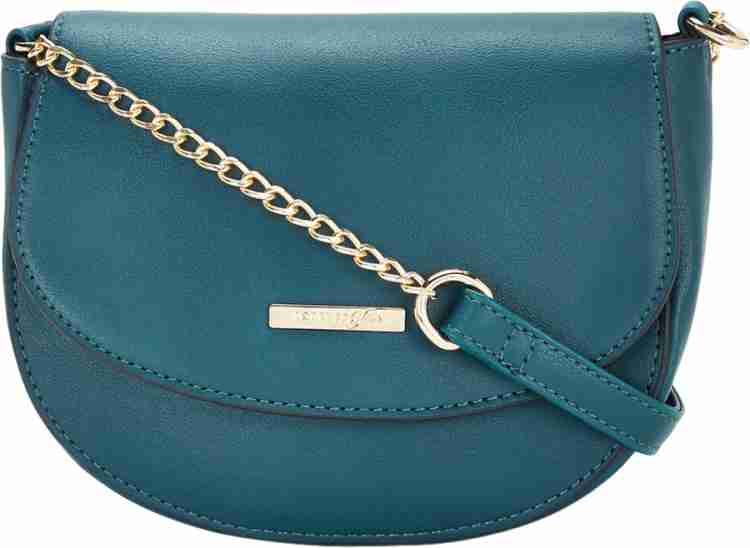 Forever Glam By Pantaloons Blue Sling Bag Teal Solid Cross Body Bag Blue -  Price in India