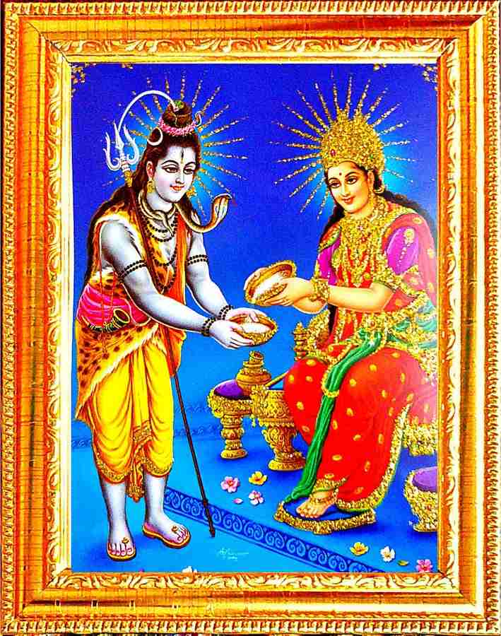 SUNINOW ANNAPURNA JI WITH SHIV JI | ANNAPURNA MATA Religious Frame Price in  India - Buy SUNINOW ANNAPURNA JI WITH SHIV JI | ANNAPURNA MATA Religious  Frame online at Flipkart.com