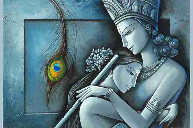Radha krishna online oil painting