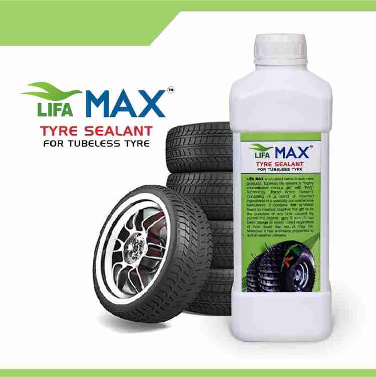 Lifa Max Tubeless Tire Sealant, Anti Puncture Liquid for Bike & Car Tyres, 1L Tubeless Tyre Puncture Repair Kit Price in India - Buy Lifa Max  Tubeless Tire Sealant