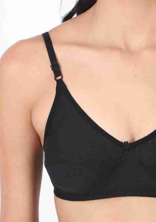 Cotton T-Shirt Gowon Beauty Black Non Padded Bra, Plain at best price in  New Delhi