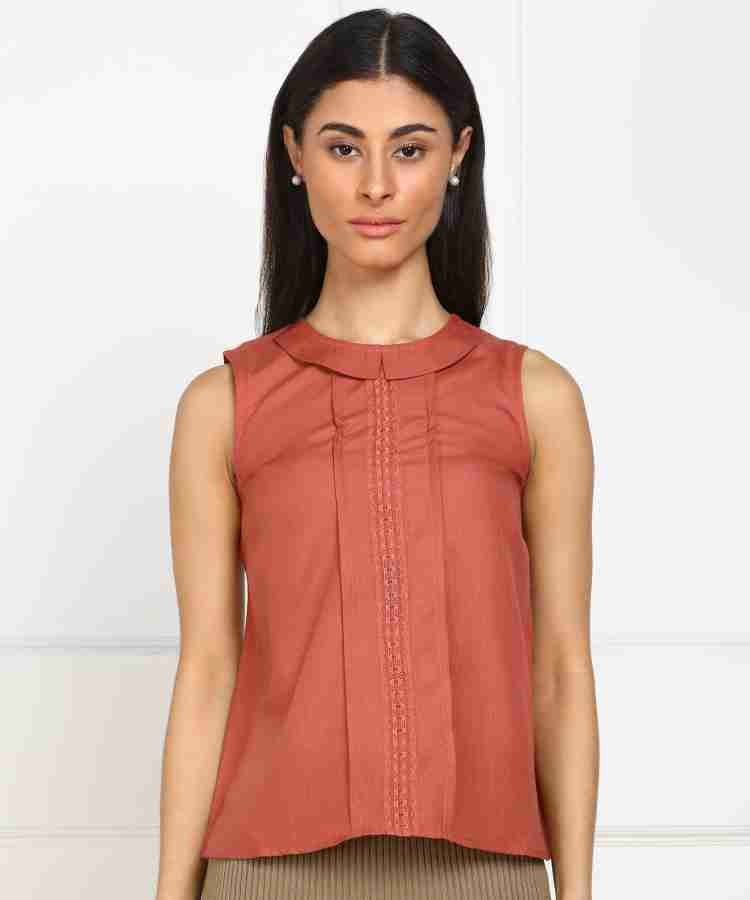 Buy Sleeveless Shirt Style Top For Women Online @ Best Prices in India