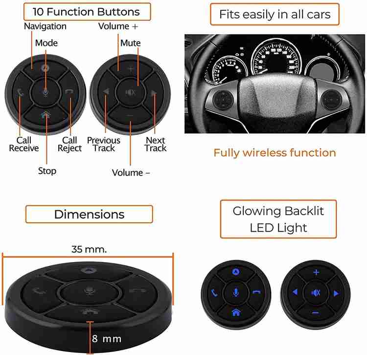 Cave Car Smart Steering Wheel Controller Wireless Universal Multi
