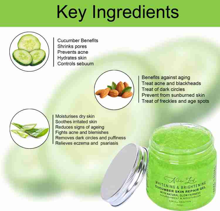 nature leaf Skin Whitening and Brightening Cucumber Skin Gel Price