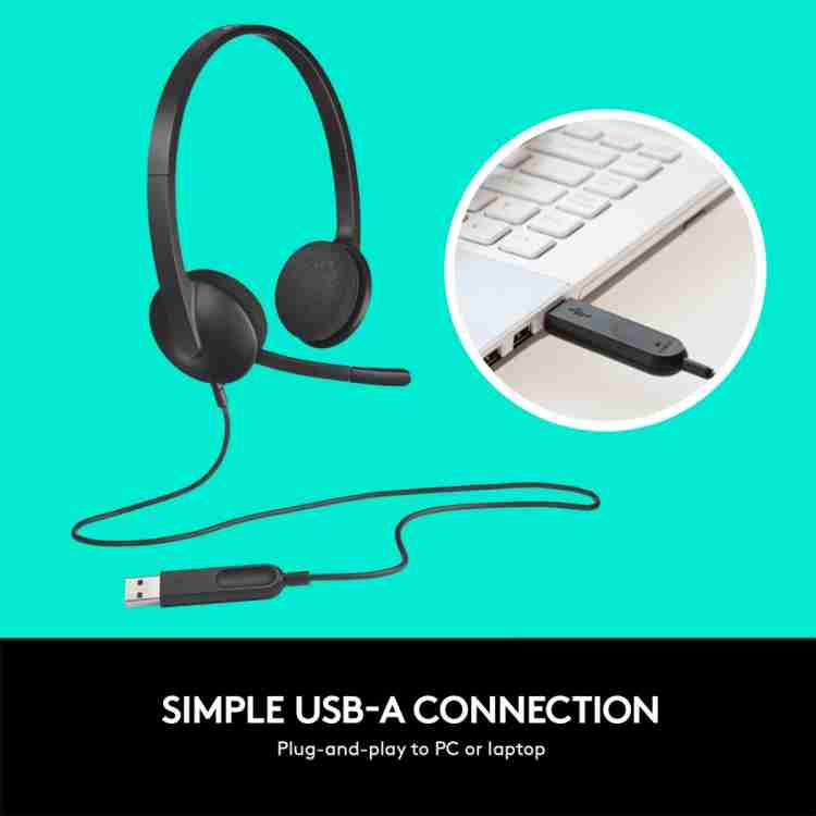 Logitech H340 USB Wired Headset Price in India Buy Logitech H340