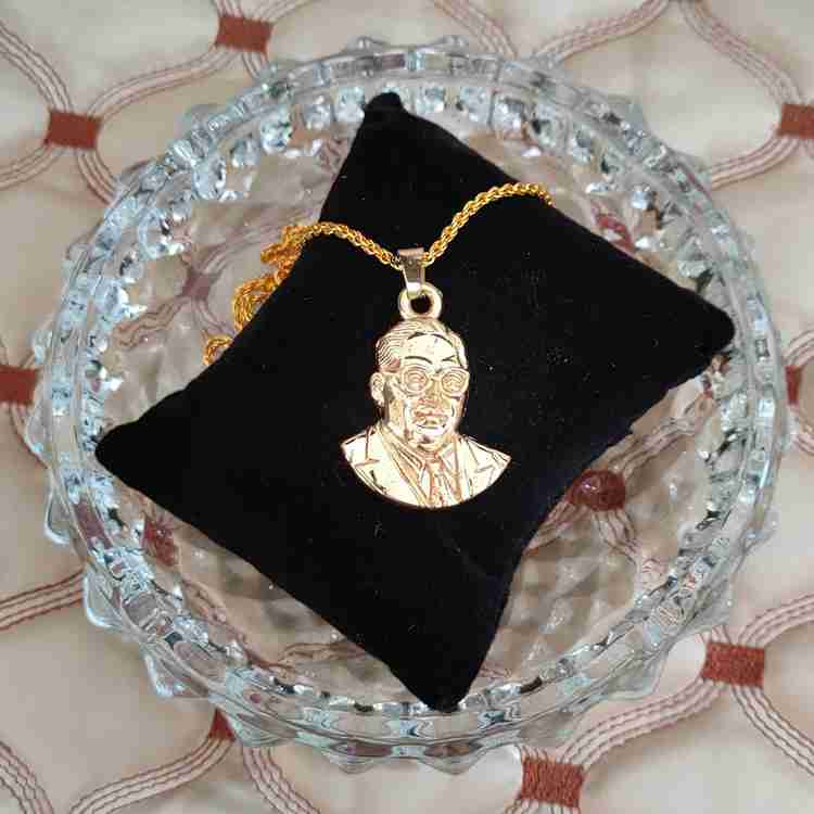 M Men Style Gold Plated Dr. Babasaheb Bhimrao Ambedkar Image Fashion Pendant Locket Necklace Jewelry for Men and Women Gold plated Brass Metal Price in India Buy M Men Style Gold Plated