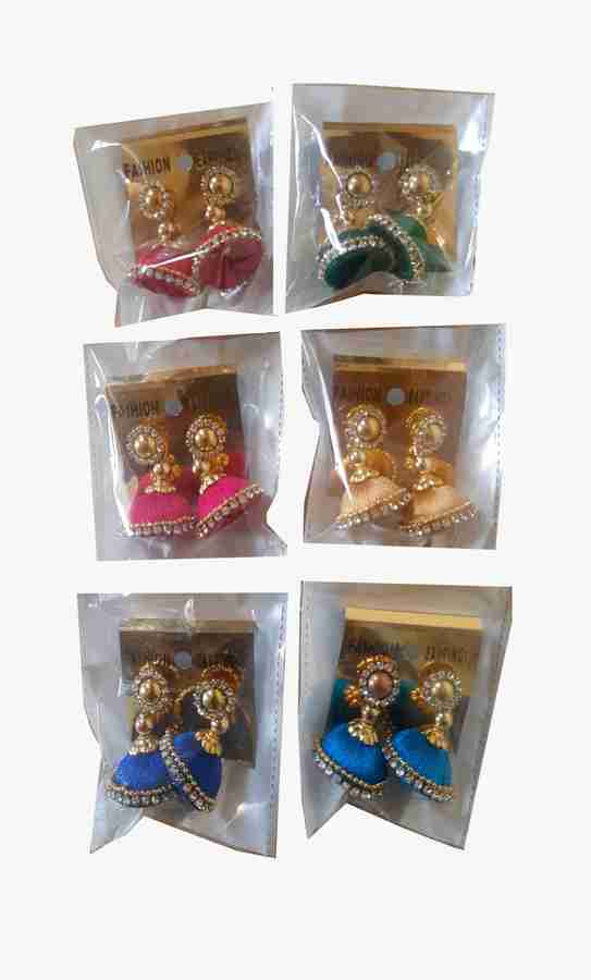 Flipkart Buy SRI Earring 06 Latest Design Silk Thread Jhumka Earrings For Women Fabric Jhumki Earring Online at Best Prices in India
