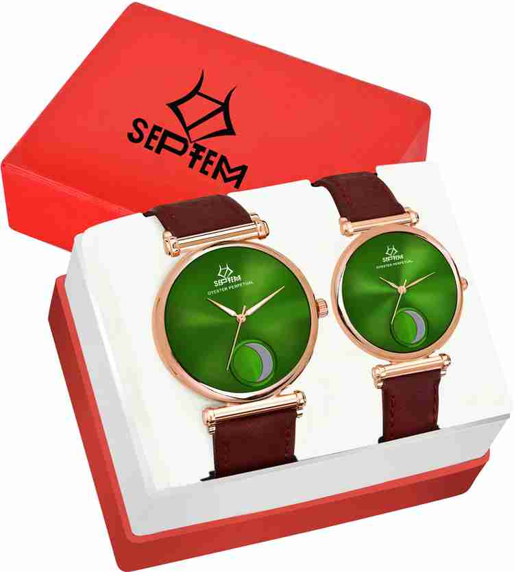Septem Analog Watch For Couple Buy Septem Analog Watch For Couple Green Exclusive Moon Designed Limited Edition For Men And Women Couple Watch Online at Best Prices in India Flipkart