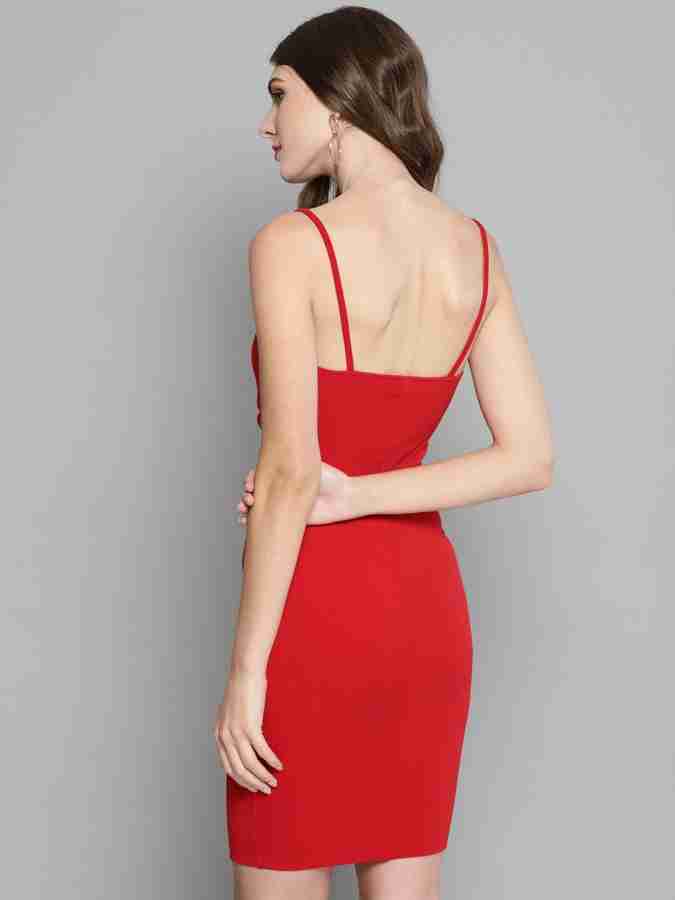UNSORT Women Bodycon Red Dress - Buy UNSORT Women Bodycon Red Dress Online  at Best Prices in India