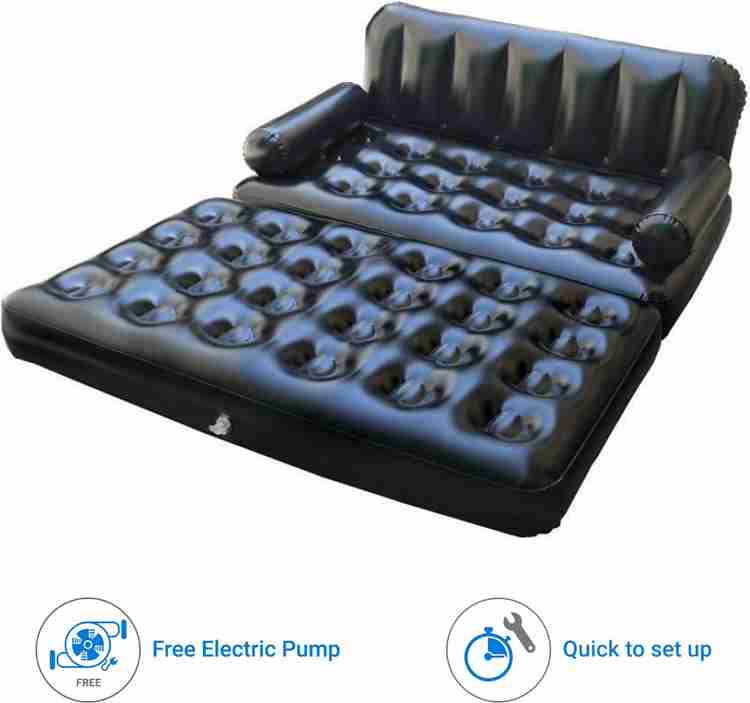 WDS A Airsofa cum Bed PVC Polyvinyl Chloride 3 Seater Inflatable