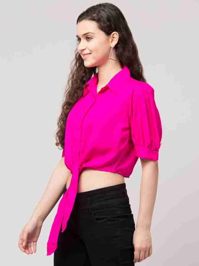 SHRASHTI Casual Solid Women Pink Top