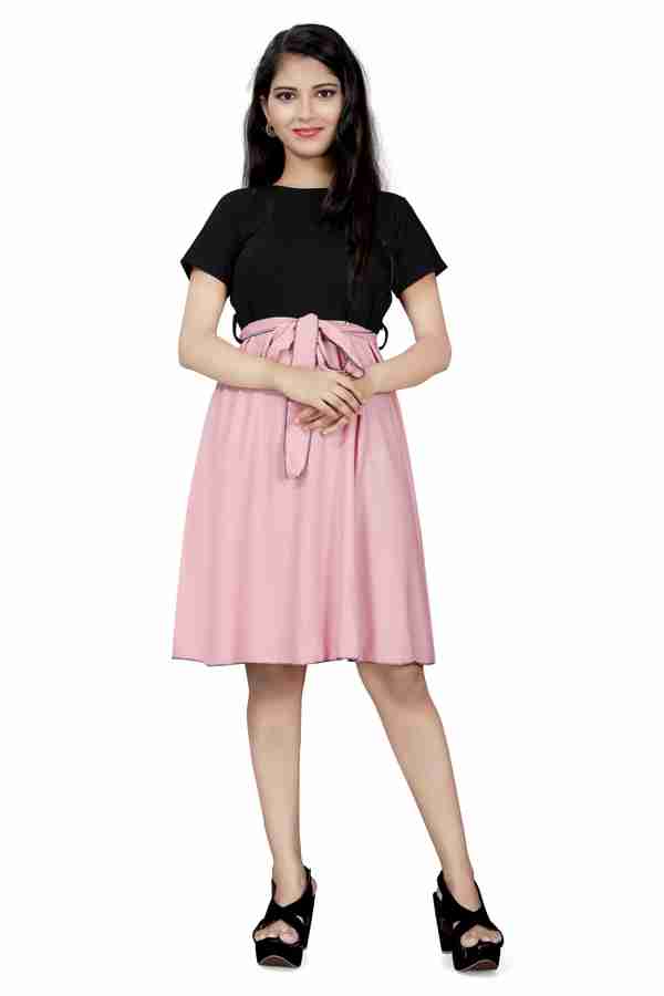 Lady Bazaar Women Two Piece Dress Pink Black Dress Buy Lady Bazaar Women Two Piece Dress Pink Black Dress Online at Best Prices in India Flipkart