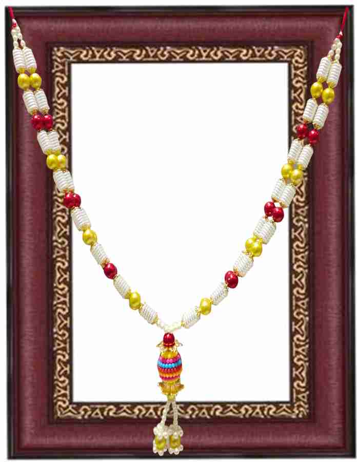 Ayodhya Bhakti Red and Yellow Moti Haar Necklace for MURTI Mala