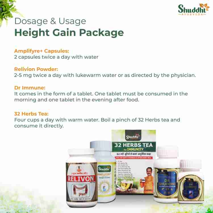 Shuddhi Ayurveda Height Gain Package Herbal Height Growth