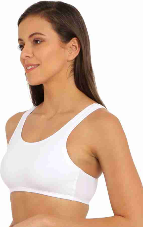 Jockey® Women's Modern Micro Scoop Neck Crop Top - White, S - Fred Meyer