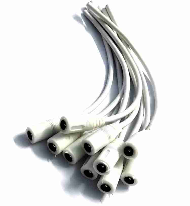 Wizzo (Pack of 20 Pieces) 12V DC Power Pigtail Female 2.1mm Cable Plug Wire  Cable for CCTV Camera 16CM Moulded Connector Wire (White) Wire Wire  Connector Price in India - Buy Wizzo (