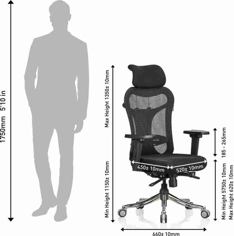 Featherlite Optima High Back Fabric Office Adjustable Arm Chair