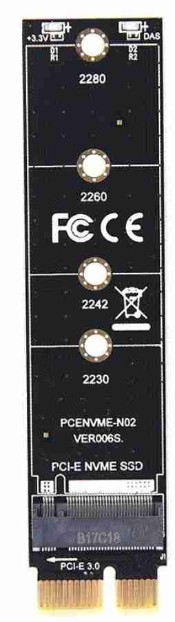 PCIE to M2 Adapter NVMe SSD M2 PCIE X1 Raiser PCI-E PCI Express M Key  Connector Supports 2230 2242 2260 2280 M.2 SSD Full Speed