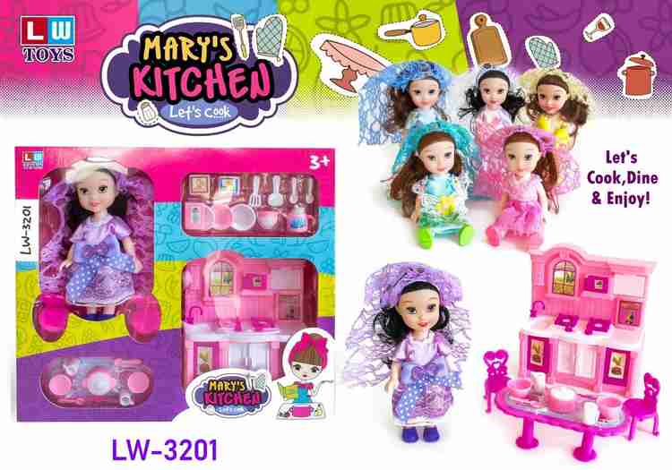 Baby doll and kitchen set hot sale