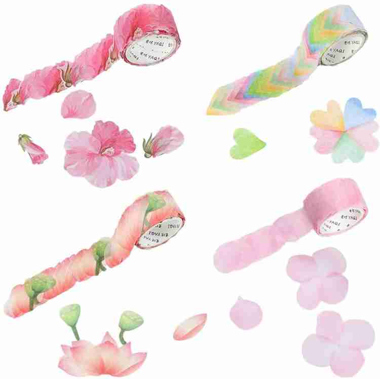 HASTHIP 4 Roll Creative Flower Petal Washi Tape Masking Tape Decorative  Decals, DIY Petal Stickers for Scrapbooking, Diary, Bullet Journal,  Planner, 200 Petals/Roll (Pink) (Manual) - 200 Petals/Roll (Pink) 
