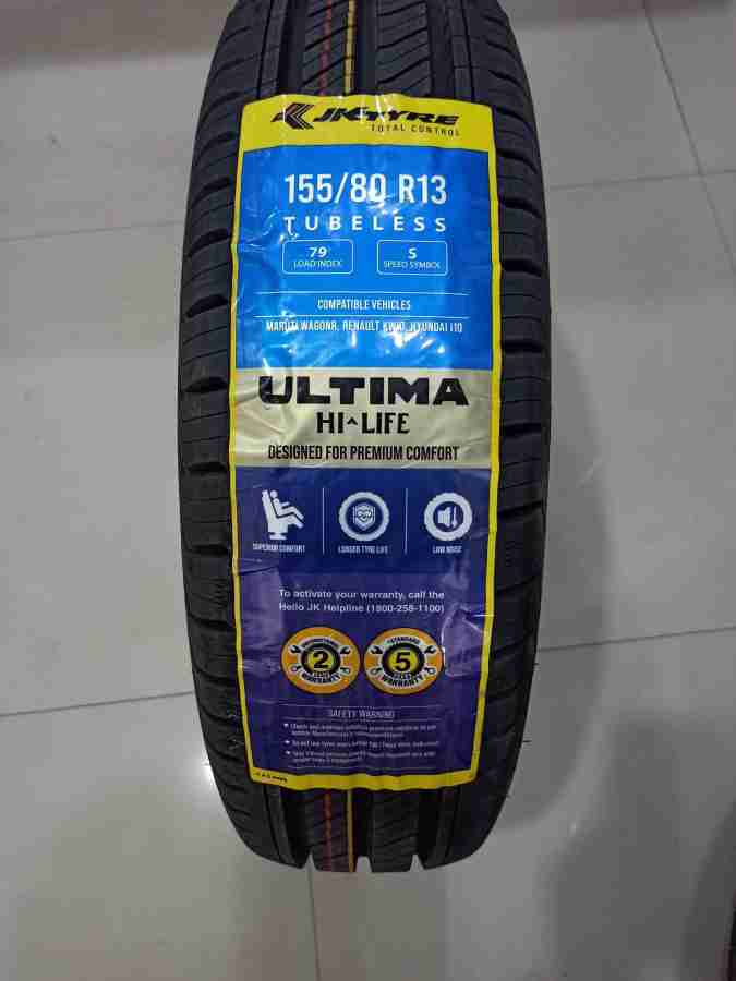 JK TYRE Ultima Hi Life 155 80R13 4 Wheeler Tyre Price in India