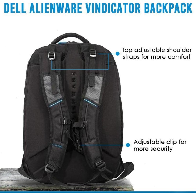 Alienware AWA51GB17 Area-51m Gear Bag | 6.6 Gal. Capacity, Heather-Gray,  Padded Laptop Sleeve, Custom Design Features